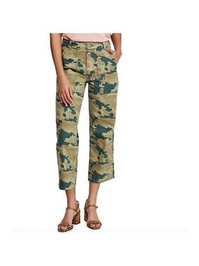 Free People Remy Camouflage-Print Cotton Cropped Pants Size 27
